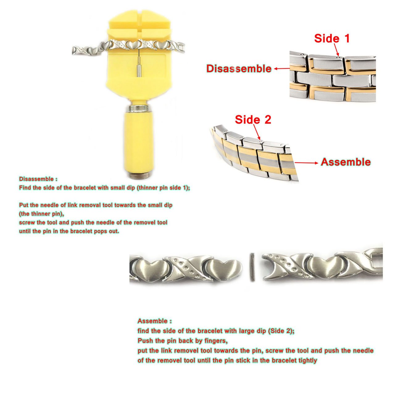 JOVIVI Damen Magnetarmband Edelstahl Magnetische Armband Armreif 4-in-1 Magnete Armband U-Form Design Armreif Gold