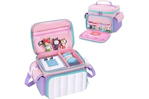 LoDrid Travel Carrying Case Compatible with Toniebox, Lightweight Puffy Portable Storage Bag with Detachable Divider and Shou