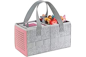 HOUNYOLN Portable Hand Bag for Toniebox Starter Set, Compatible with Toniebox Audio Player Starter Set Tonies Figures,Felt Cloth Storage Bag for Tonies Starter&Accessories Picnic Party Travel Bag(Pink)