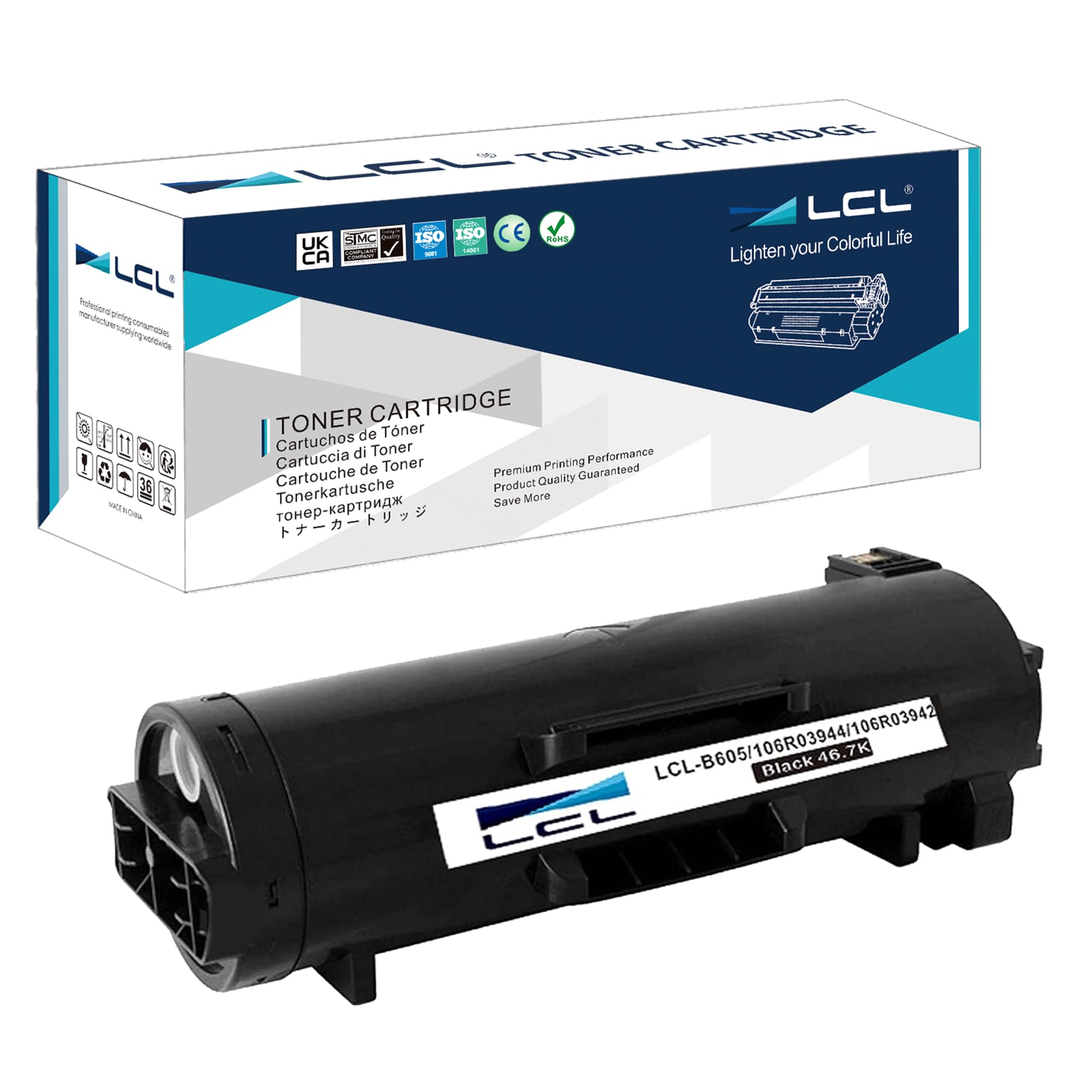 1PK LCL Compatible Toner Cartridge VersaLink B600 B605 B610 B615 106R03940 106R03944 106R03942 46700 Pages Replacement for Xerox VersaLink B600 VersaLink B605 VersaLink B610 B615