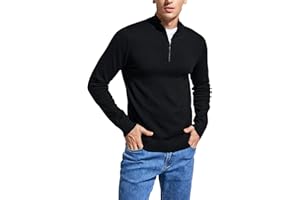 WINDFIT Men's Quarter-Zip Sweater Long-Sleeve Turtleneck Pullover Sweater