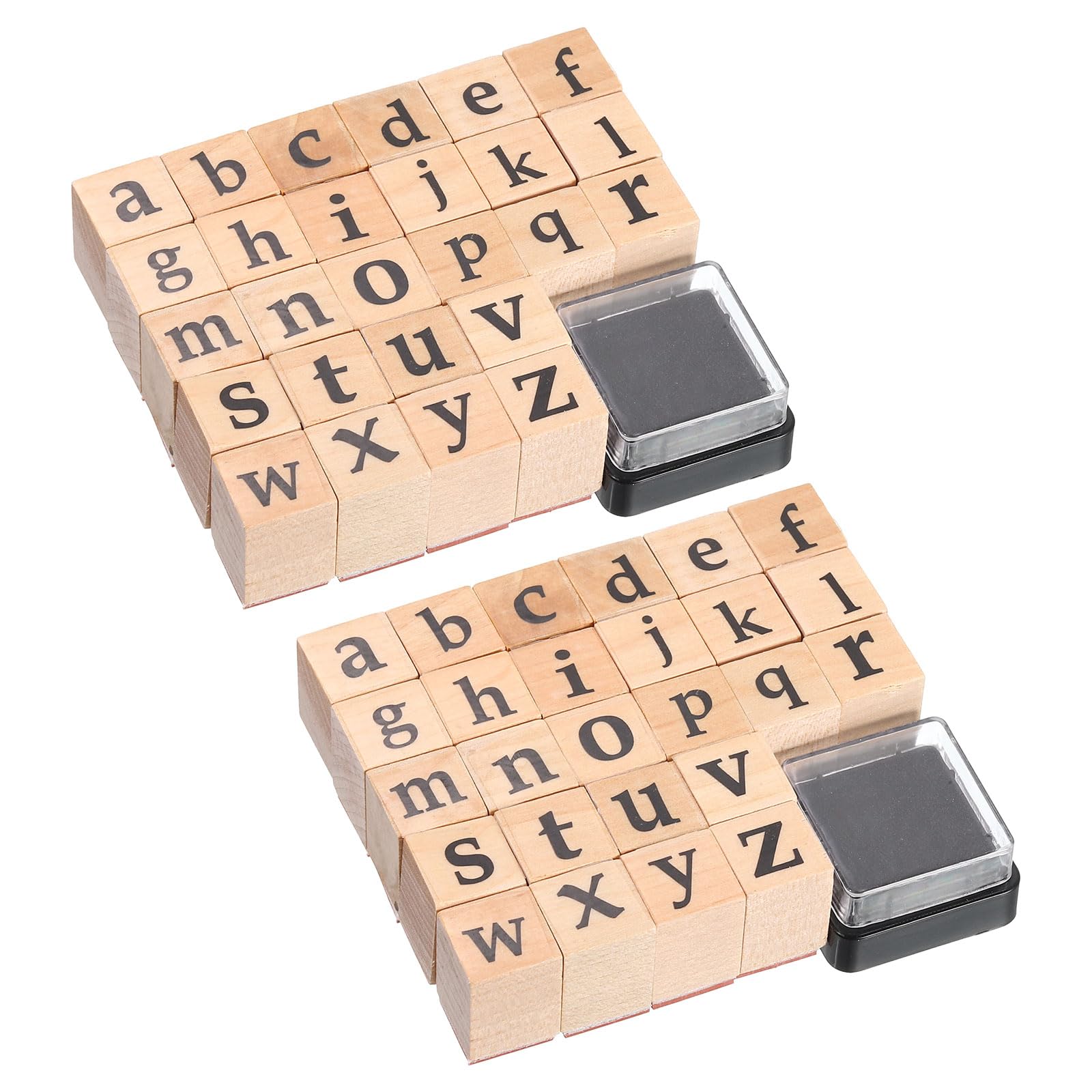 PATIKIL 1 Set Letter Stamps Wood Rubber Stamp, Character a to Z Alphabet Stamps Wooden Stamp Stamper for Card Making DIY Crafting Scrapbooking, Style 2