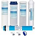 Geekpure Replacement Universal Filter Set with 50 GPD Membrane for Standard 5 Stage RO System (5 Count)