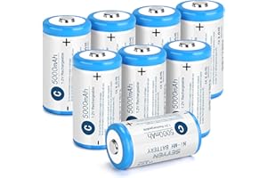messule NiMH Rechargeable C Batteries 8 Pack,1.2V 5000mAh High Capacity NiMH C Batteries,Low Self Discharge Long Lasting Pre-Charged C Size Batteries(8Pcs)