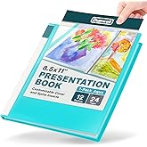 Dunwell 12-Pocket Presentation Binder 8.5x11, 24-Page Portfolio Folder | 12-pocket presentation binder displays 24 viewable pages for photos, recipes, documents, and certificates.