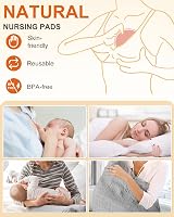 Lictin 12 Pcs Nursing Pads Set Organic Bamboo Washable 6 Pairs + Bags view 7