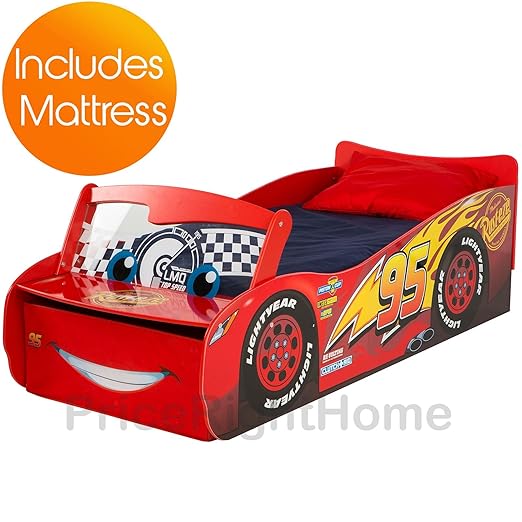 Disney Cars Lightning McQueen Feature Kleinkind Bett + deluxe Matratze