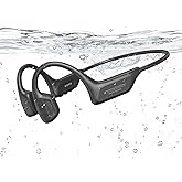 Fanisic 2026 Latest Swimming Headphones/Earbuds, Bluetooth 6.0 & MP3 with 32GB Memory IPX8 Waterproof Bone Conduction Headphones, Underwater Open Ear Headphones Secure Fit for Surfing Cycling Running