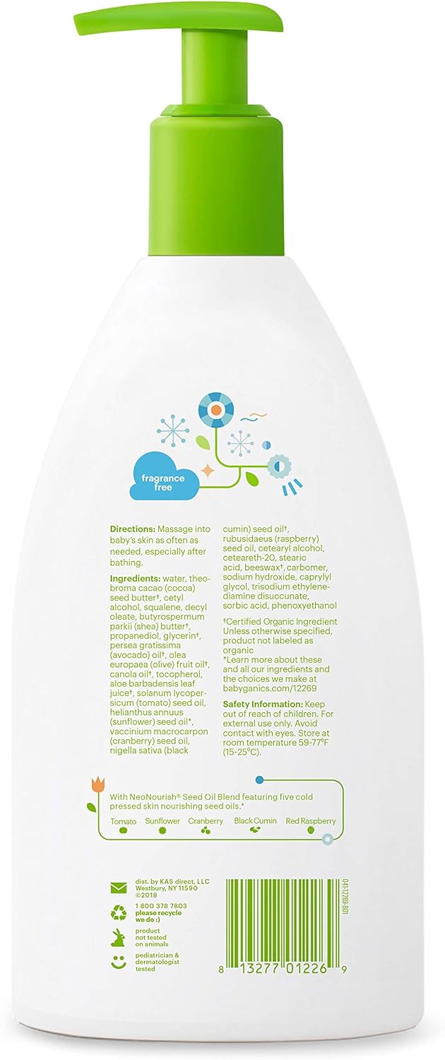 Babyganics Daily Lotion, Fragrance Free, 17oz, Packaging May Vary: Health & Personal Care