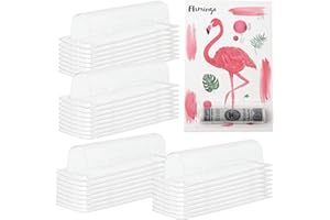 SBYURE 36 Pcs Plastic Money HolderTransparent Lip Balm Money Pouch Clear Plastic Cards Domes Lipstick Money Holder for Money Cash Card DIY Crafts Making Supplies