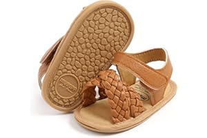 SOFMUO Baby Girls Boys Sparkly Bowknot Sandals Premium Soft Anti-Slip Rubber Sole Infant Summer Outdoor Shoes Toddler First Walkers