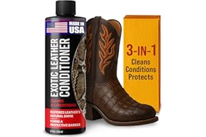 BERKLAND Exotic Leather Conditioner for Boots - Made in USA Leather Cleaner Specially Formulated to Clean & Condition Your Reptile & Exotic Skins - Snakeskin Conditioner - Crocodile Leather Conditioner - 8oz