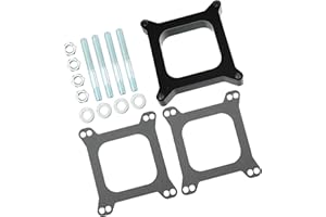 HEROFFIX 1 Set Carb Spacers for Chevy for Ford 350 SBC BBC BB 4BBL 1" Tall Open Phenolic Carburetor Spacer with Gasket Screws Kit