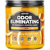 AOOVOO Citrus Lemon Odor Eliminating Highly Fragranced Candle - Eliminates 95% of Pet, Smoke, Food, and Other Smells Quickly, Non Toxic Air Freshing Soy Candle, 9 oz Up to 50 Hours Burn time