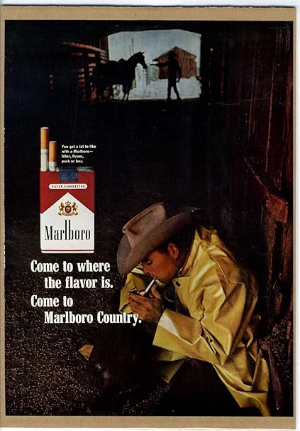 Amazon 1965年 マルボロ カウボーイ Marlboro タバコ 1960年代 アメリカ雑誌広告 インテリアポスターに ホーム キッチン 通販