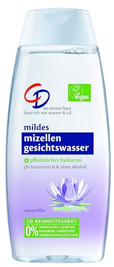 CD Mildes Mizellen Gesichtswasser ohne Alkohol, mit Mizellen-Wasser, pflanzlichem Hyaluron und Wasserlilie / vegan, 3 x 200ml