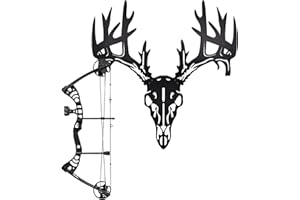 Deer Skull Wall Mount & Bow Rack – Iron Archery Bow Holder for Hunting Decor, Compact Rustic Wall Hanger