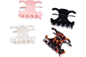 4 Pack Premium Acetate Butterfly Hair Clips - Durable Medium Size Hair Claw Clips for Thick/Thin Hair, Strong Hold Hair Clamp