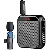 Jkoailiwi Voice Amplifier with Wireless Lapel Microphone, Personal Teachers Microphone for Classroom, Portable Megaphone PA Speaker Headset System, Wireless Voice Amplifier for Tour Guide/Yoga