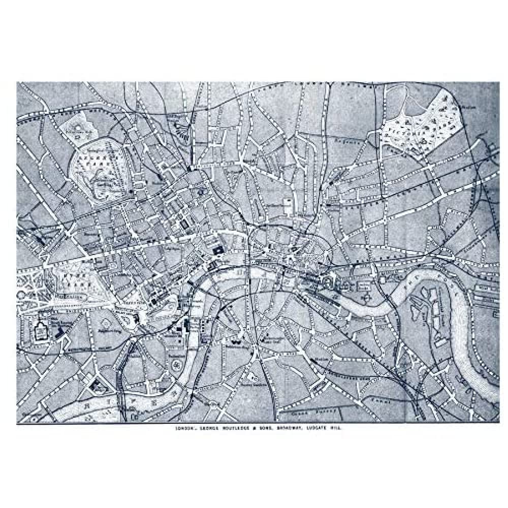 Wee Blue Coo London City England Navy Map Art Print Canvas Premium Wall Decor Poster Mural