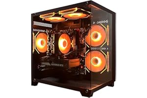 ALCPOK Gaming PC Desktop Computer,Core i5 14400F Gaming Computer RTX 5060 GDDR7,32GB RAM 1TB SSD,ARGB Fan,Prebuilt Gaming PC Tower for Office