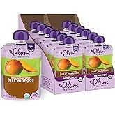 Plum Organics Stage 1 Organic Baby Food - Just Mangos - 3.5 oz Pouch (Pack of 12) - Organic Baby Food Pouch