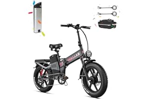 W Wallke Folding Electric Bike for Adults, 2000W Dual Motor, 48V 40Ah/60Ah/82Ah Long Range Ebike, 20 inch Fat Tire Electric Bicycles for Delivery/Full Suspension/34MPH/AWD E-Bike