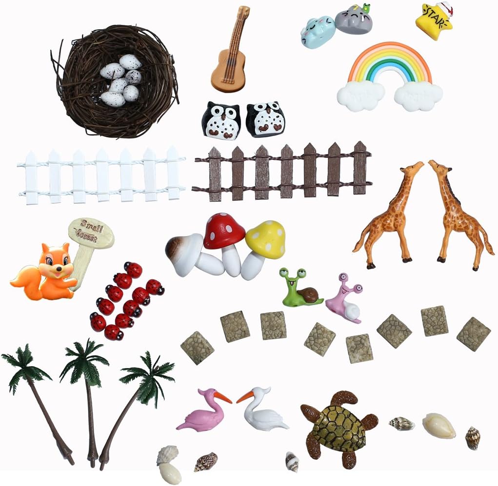 LETOOR Fairy Garden Accessories 55 PCS of 19 Kinds of Fairy Dollhouse