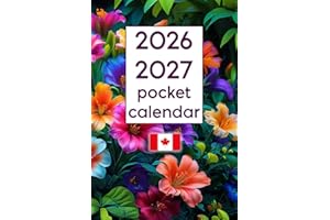 Pocket Calendar 2026-2027 Canadian: Small Size 6" x 9" | 2 Year | Monthly Pocket Planner & Agenda