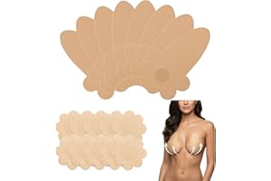 18 Pcs Lift Boob Tape Kit,8 Pcs Invisible Breast Lift Tapes+10 Pcs Nipple Covers,Waterproof & Reusable Fashion Tape Strips fo