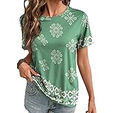 EVALESS Womens Summer Tops Casual Graphic Tees Crewneck Short Sleeve Shirts Spring 2026 Fashion T Shirts