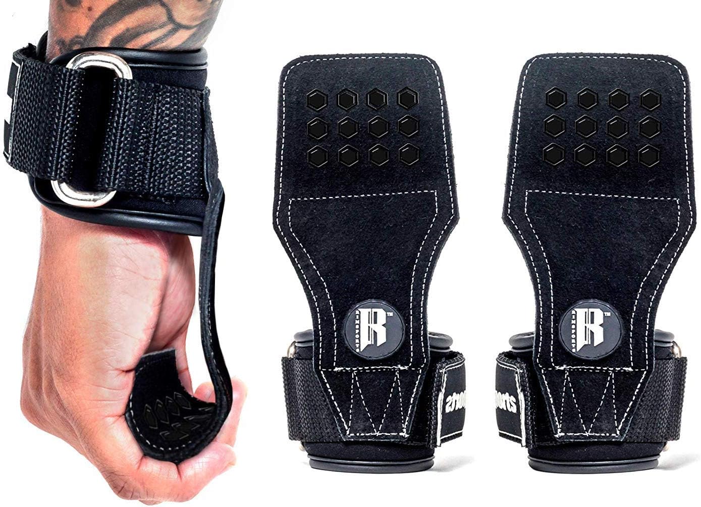 Weight Lifting Grips With Wrist Straps - Lifting Straps With Power Grip For Deadlifts - Weightlifting Gloves For Max Weight & Reps - Non-slip Weight Lifting Wrist Straps With Lifting Grips (Pair)