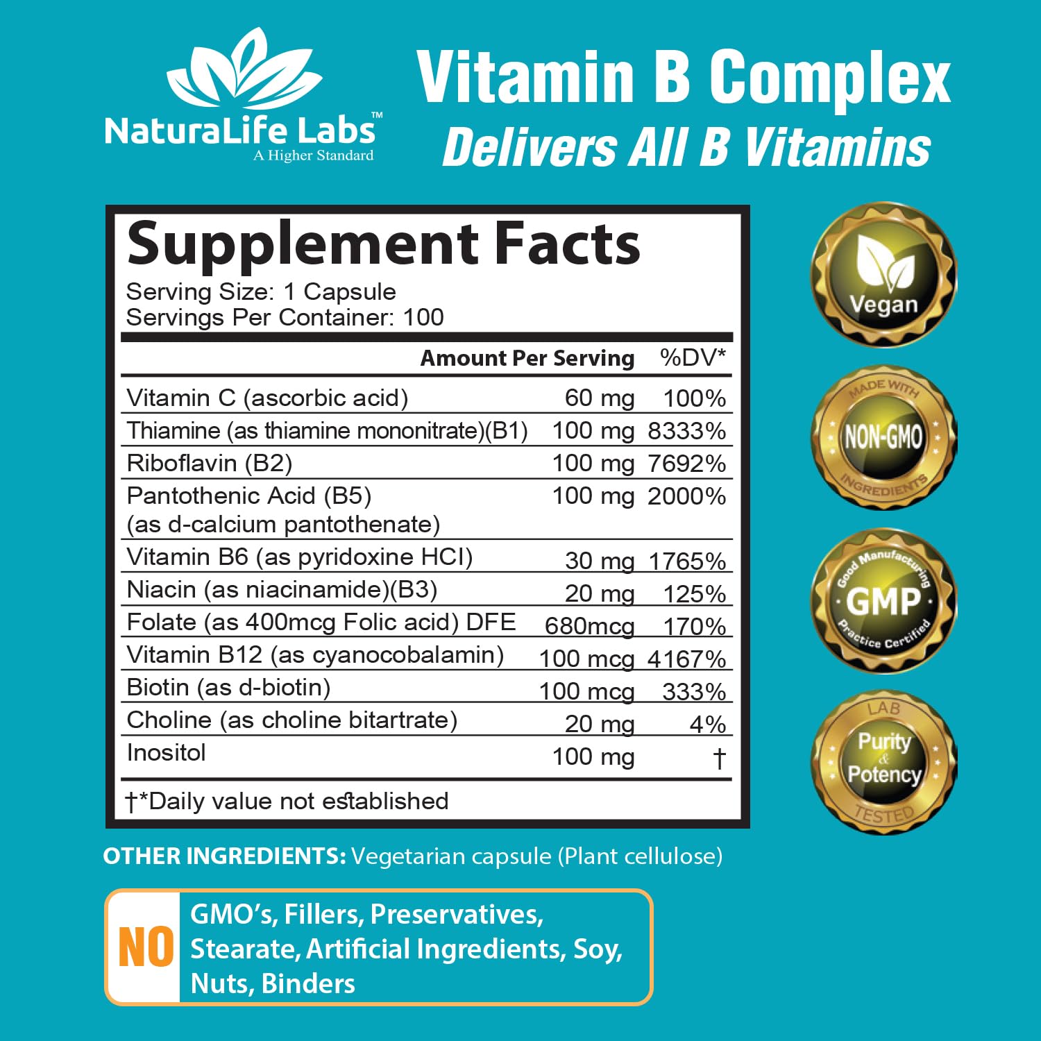 Mua Vitamin B Complex with Vitamin C and Folic Acid - B12, B1, B2, B3 ...