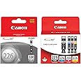 6 Cartucce Inchiostro Canon PGI-225 CLI-226 - Con Grigio, Per Pixma MG8120, MG8220, MG6120, MG6220