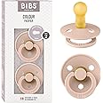 BIBS Pacifiers Colour Collection | Natural Rubber Baby Pacifier | Set of 2 BPA-Free Soothers | Made in Denmark | 6+ Months (Pack of 2) | Blush