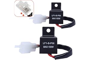 2 Packs 2-Pin 12V Electronic LED Flasher Relay LF1-S-PIN MAX 150W - Rate Control Flasher Relay for Motorcycle Fixes Turn Signal Bulbs Hyper Flash - Premium Part by MQparts
