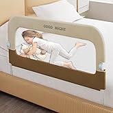 Deeteck Bed Guard Rail for Toddlers - 32" Adjustable Heights & Folding up Portable Bed Railing for Baby - Toddler Bed Rails Guard for Crib, Twin, Bunk,Full Size, Queen & King Bed