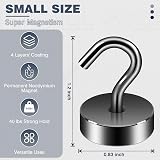 Neosmuk Magnetic Hooks 40lb+ Heavy Duty Cruise Ship Useful Magnet Hooks Gunmetal view 6