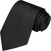 KissTies Solid Satin Tie Pure Color Necktie Mens Ties + Gift Box