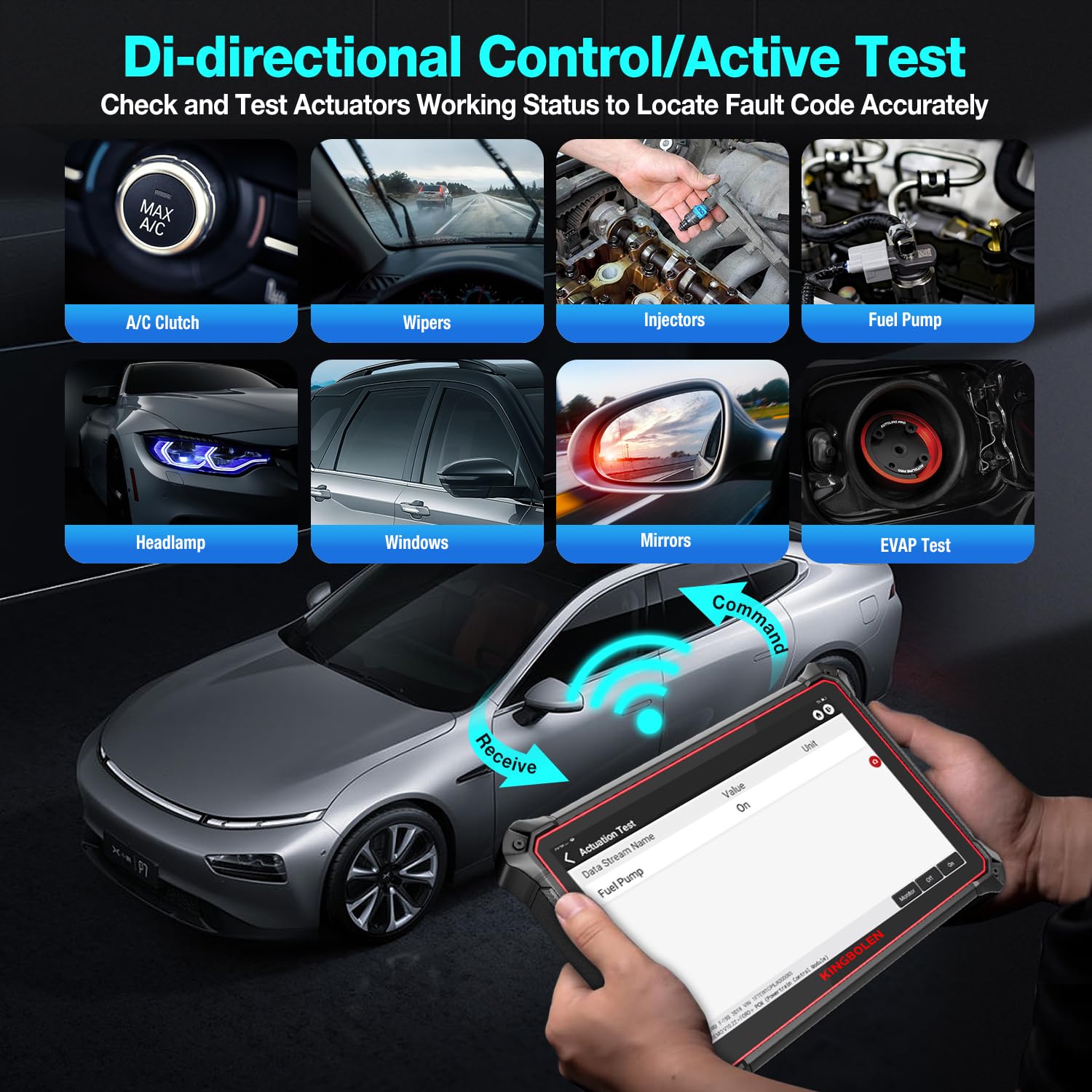 KINGBOLEN K10 Bi-Directional Scanner Full Systems Diagnostic Scan Tool, Topology Graph, 41+ Resets, ECU Coding, ADAS Calibration, FCA AutoAuth, 2 Years Fr-ee Update 10