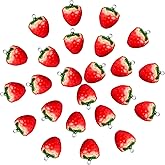 Hicarer 24pcs Strawberry Charms Mini Strawberry Ornament Pendant 3D Resin Fruit Charms for Jewelry Making Earring Bracelet Necklace DIY Hanging Pendant Accessories