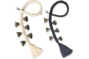 VINKELON Dog Bell 2 Pack for Dogs to Ring to Go Outside Premium Quality Dog Bells for Door Potty Training Loud Dog DoorBell Length for Small, Medium and Large Dogs Pet Supplies (White&Black)