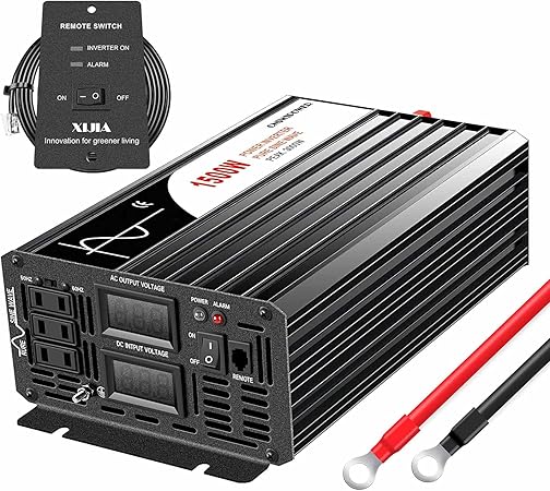 Amazon Xijia純正弦波 インバーター1500w Dc 12vをac 100v 50hz 60hz 瞬間最大3000w車から家庭用電源 非常電源 補助電源に 防災 太陽光発電 Ledディスプレー搭載 Dc12v 範囲10v 15v 1500w インバーター コンバーター 車 バイク