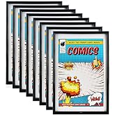 Memory Keeper 8 Pack Comic Book Frame with White Mat 6 3/4" x 10 1/4" | Partial UV Protection, Fits Current Comics, compatible with comic book bags &amp; sleeves, wall or tabletop display