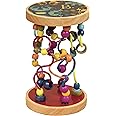 B. toys – Loopty Lo Wooden Rolling Toy - Developmental Bead Maze – Wooden Wire Maze – Crawling Rolling Toy- 47 Beads & 5 Maze