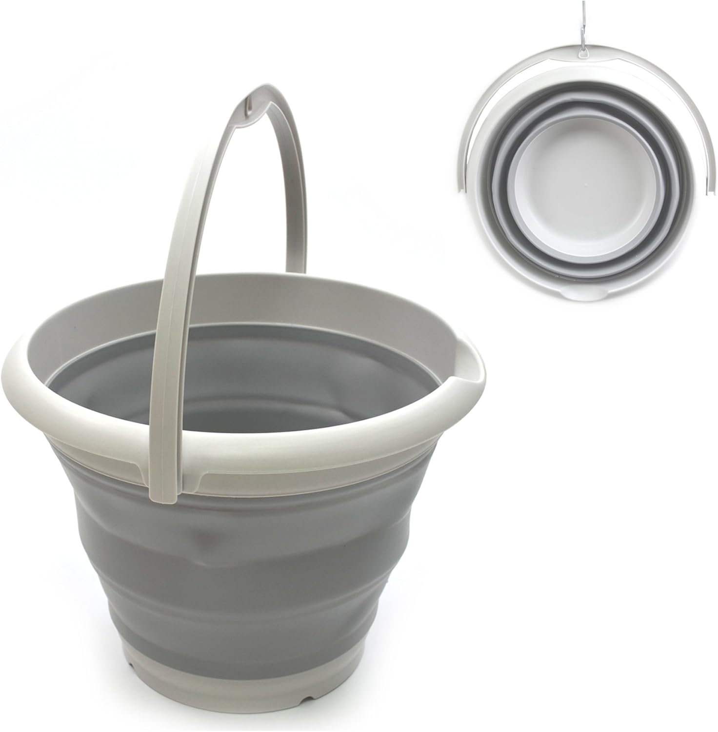 SAMMART 10L Collapsible Plastic Bucket Foldable Round Tub Portable