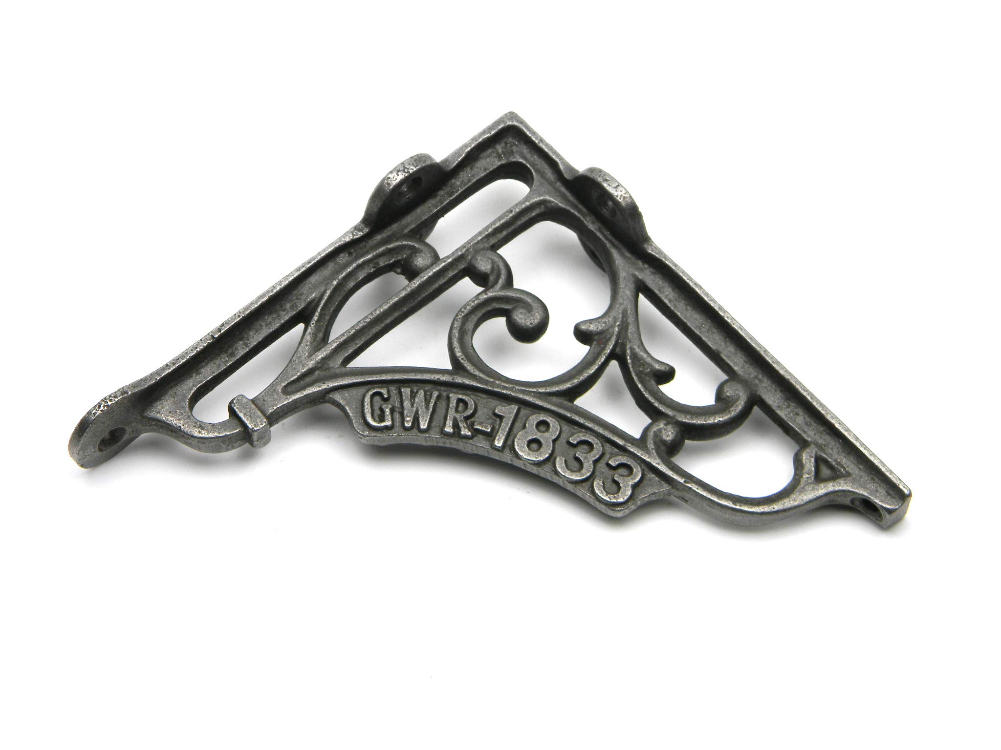 Oakcrafts - Pair of Shelf Brackets Antique Cast Iron GWR - 1833-125mm x 125mm / 5.0" x 5.0"