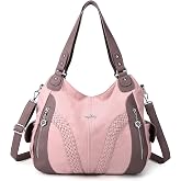 Purses and Handbags Women Fashion Tote Bag Shoulder Bags Top Handle Satchel Purses Washed Synthetic Leather Handbag