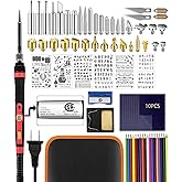 Wood Burning Kit, Pyrography Kit Wood Burning Tool, 60W 110V Adjustable Temperature 200~450 ℃ Wood Burning Pen Wood Burning a