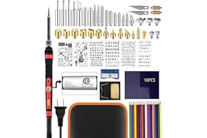 Wood Burning Kit, Pyrography Kit Wood Burning Tool, 60W 110V Adjustable Temperature 200~450 ℃ Wood Burning Pen Wood Burning a